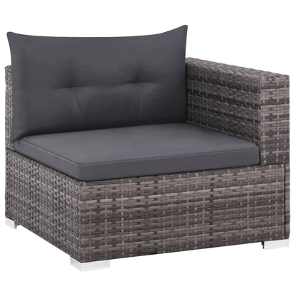 Set Divani da Giardino 3 pz con Cuscini in Polyrattan Grigio - homemem39