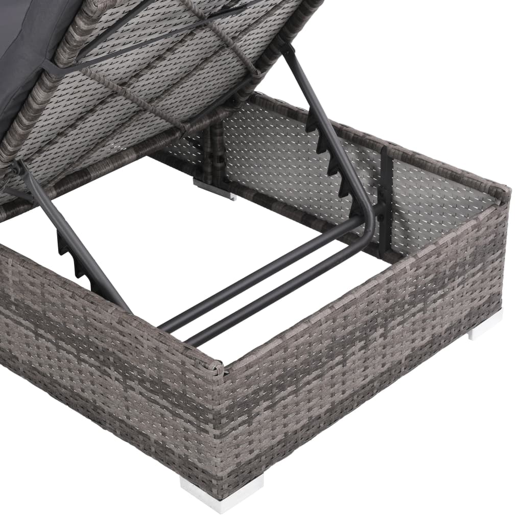 Set Divani da Giardino 3 pz con Cuscini in Polyrattan Grigio - homemem39