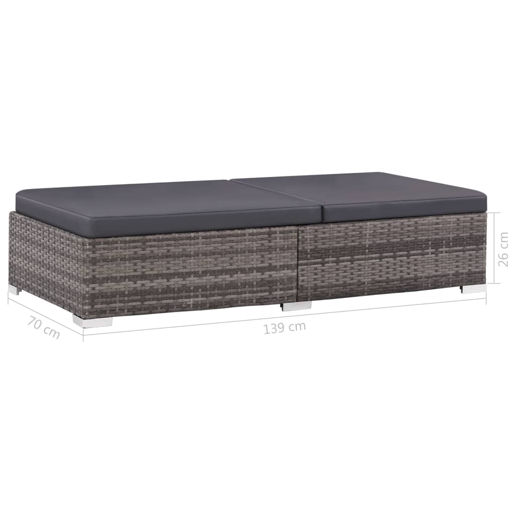 Set Divani da Giardino 3 pz con Cuscini in Polyrattan Grigio - homemem39