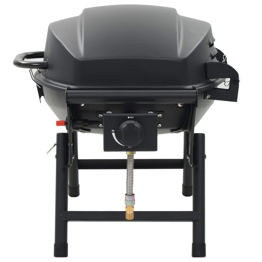 Barbecue e Griglia a Gas Portatile con Fornello Nero - homemem39