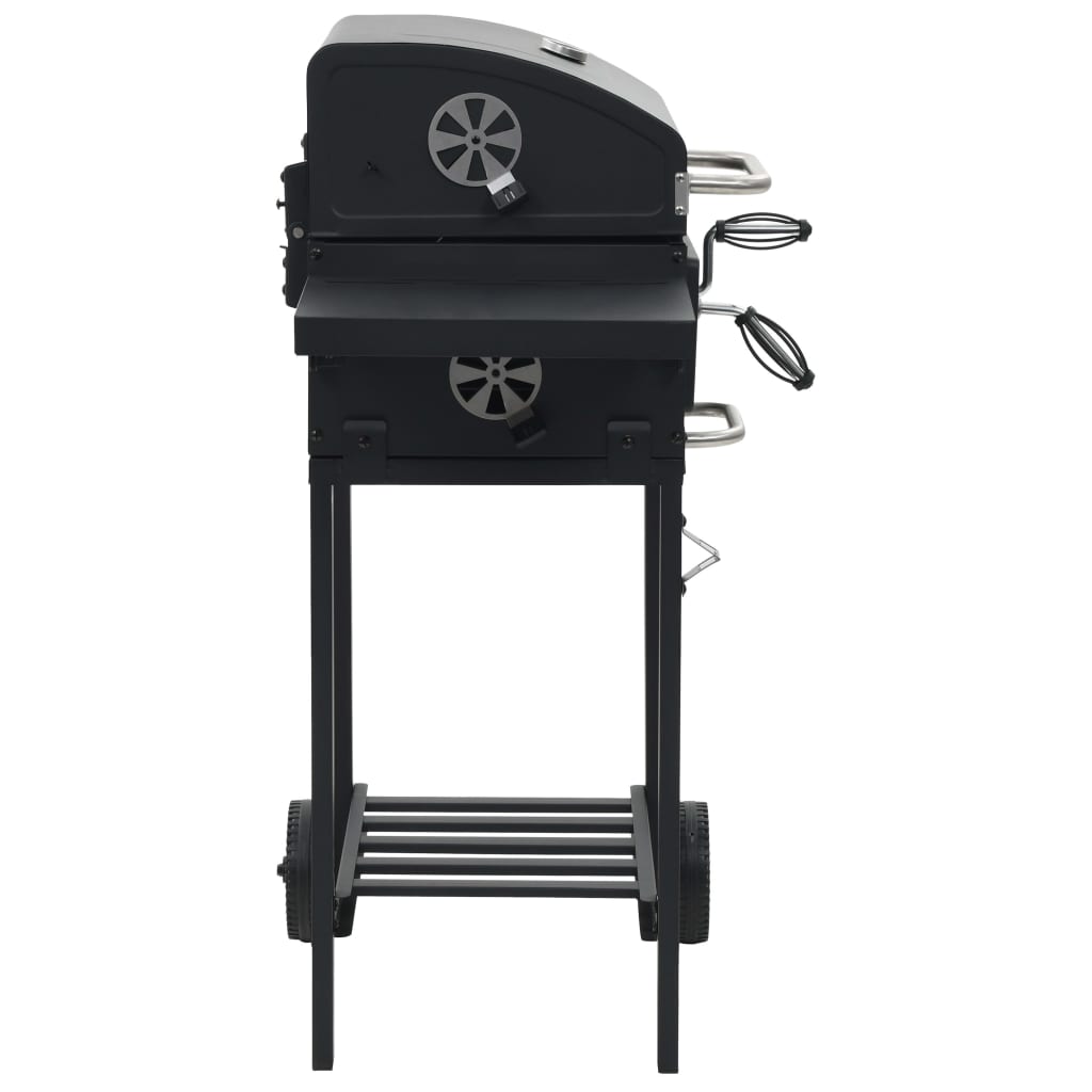 Barbecue a Carbonella con Ripiano Inferiore Nero - homemem39