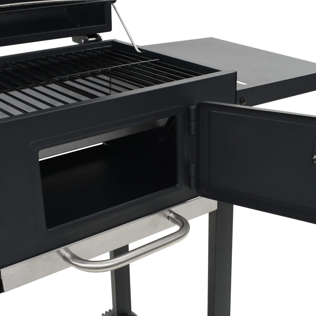 Barbecue a Carbonella con Ripiano Inferiore Nero - homemem39