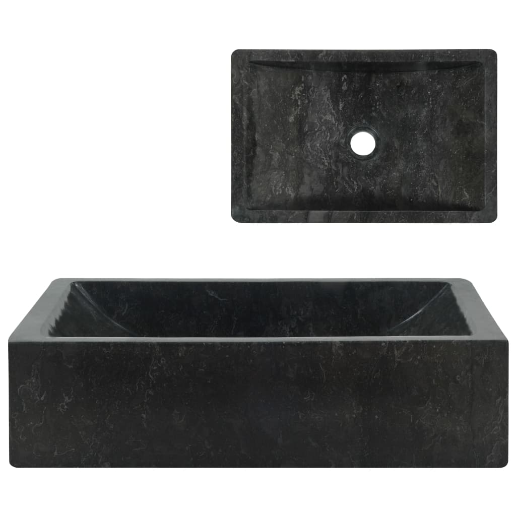 Lavello 45x30x12 cm Marmo Lucido Nero - homemem39