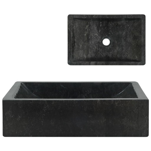 Lavello 45x30x12 cm Marmo Lucido Nero - homemem39