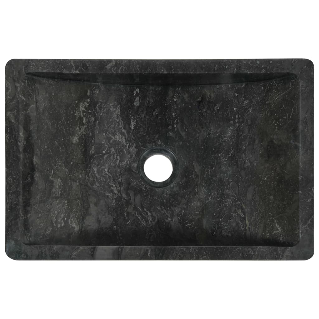 Lavello 45x30x12 cm Marmo Lucido Nero - homemem39