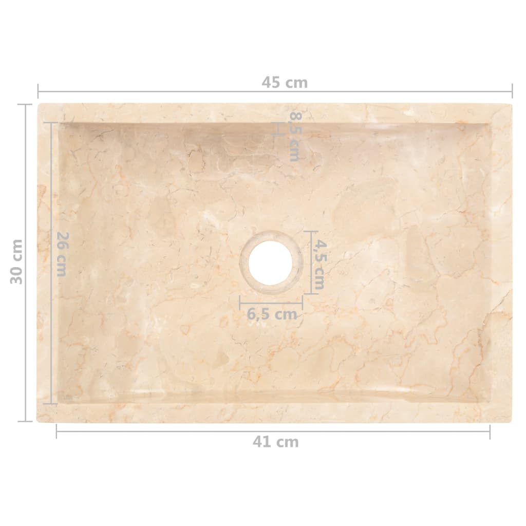 Lavello 45x30x12 cm Marmo Lucido Crema - homemem39