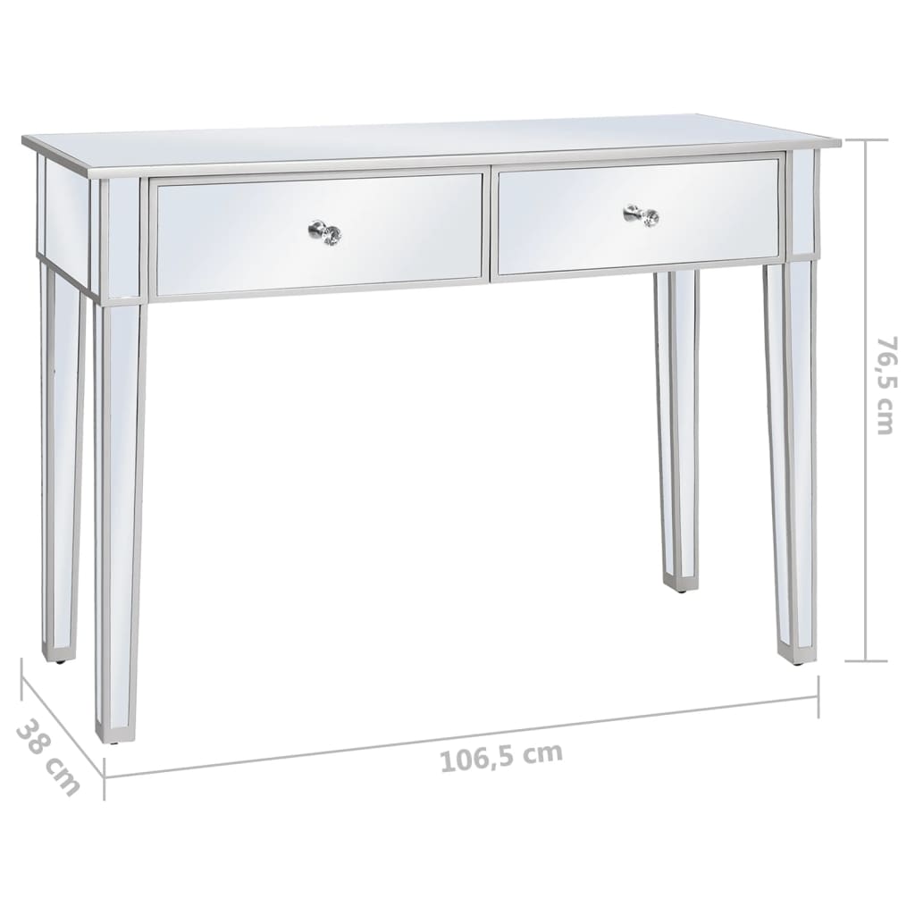 Tavolo Consolle in MDF e Vetro Specchiato 106,5x38x76,5 cm - homemem39