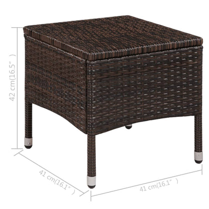 Set da Bistro 3 pz in Polyrattan Marrone - homemem39