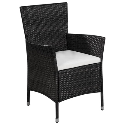 Set da Bistrot 3 pz in Polyrattan Nero - homemem39