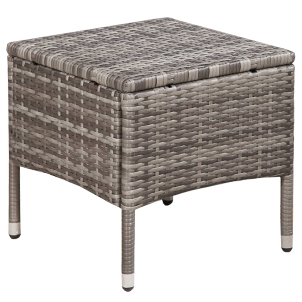 Set da Bistrot 3 pz in Polyrattan Grigio - homemem39