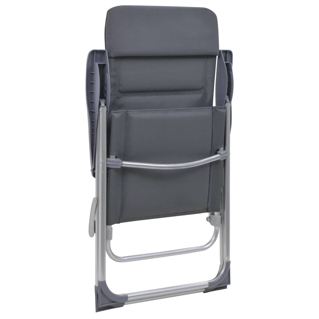 Sedie da Campeggio 2 pz in Alluminio Grigio 58x69x111 cm - homemem39