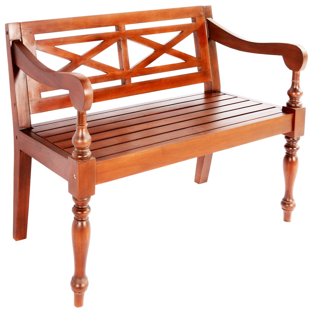 Panchina Batavia 98 cm Legno Massello di Mogano Marrone Scuro - homemem39