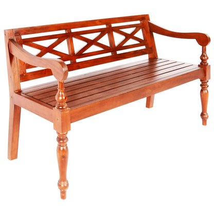 Panchina Batavia 136 cm Legno Massello di Mogano Marrone Scuro - homemem39