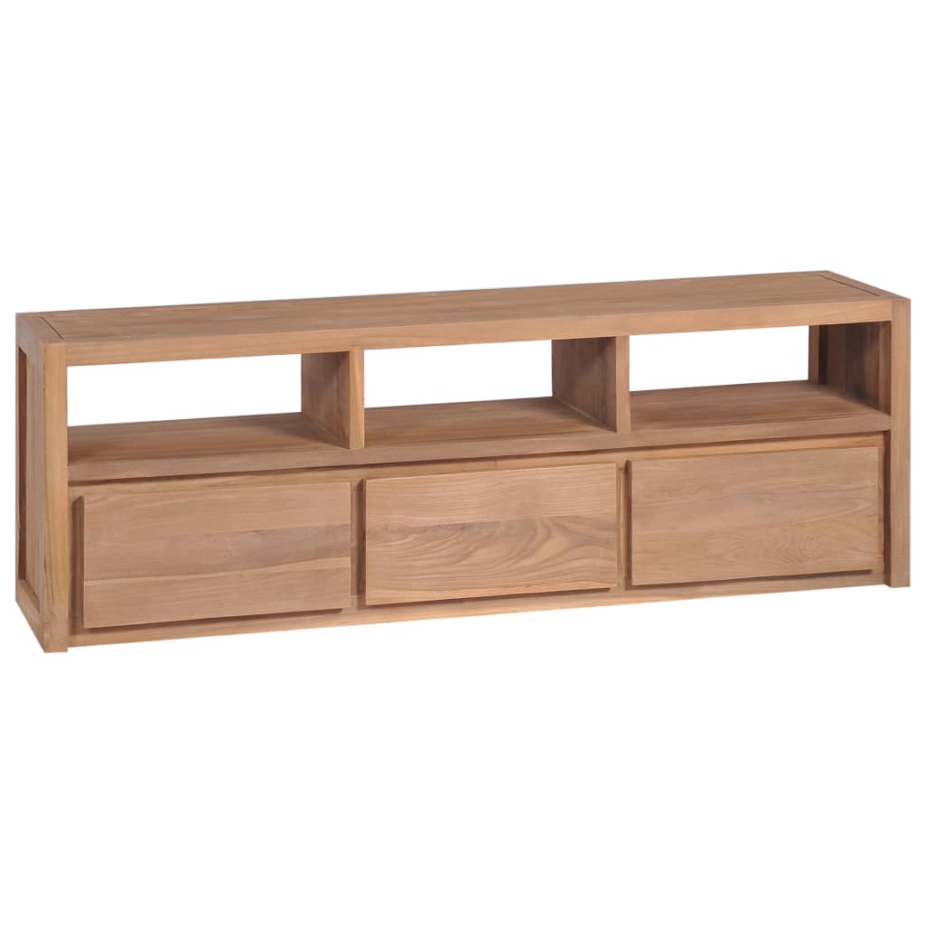 Mobile Porta TV in Teak con Finitura Naturale 120x30x40cm - homemem39