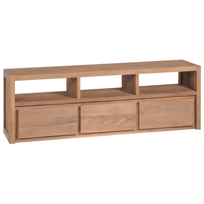 Mobile Porta TV in Teak con Finitura Naturale 120x30x40cm - homemem39