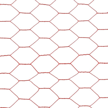 Recinzione in Rete per Pollaio in Acciaio e PVC 25x0,75 m Rossa - homemem39