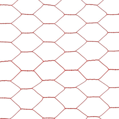 Recinzione in Rete per Pollaio in Acciaio e PVC 25x1 m Rossa - homemem39