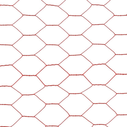 Recinzione in Rete per Pollaio in Acciaio e PVC 25x1,5 m Rossa - homemem39