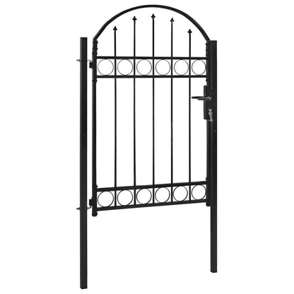 Cancello per Recinzione ad Arco in Acciaio 100x150 cm Nero - homemem39