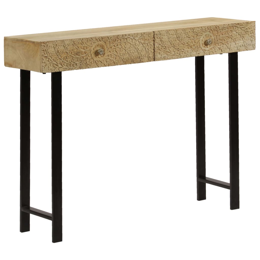 Tavolo Consolle in Legno Massello di Mango 102x30x79 cm - homemem39