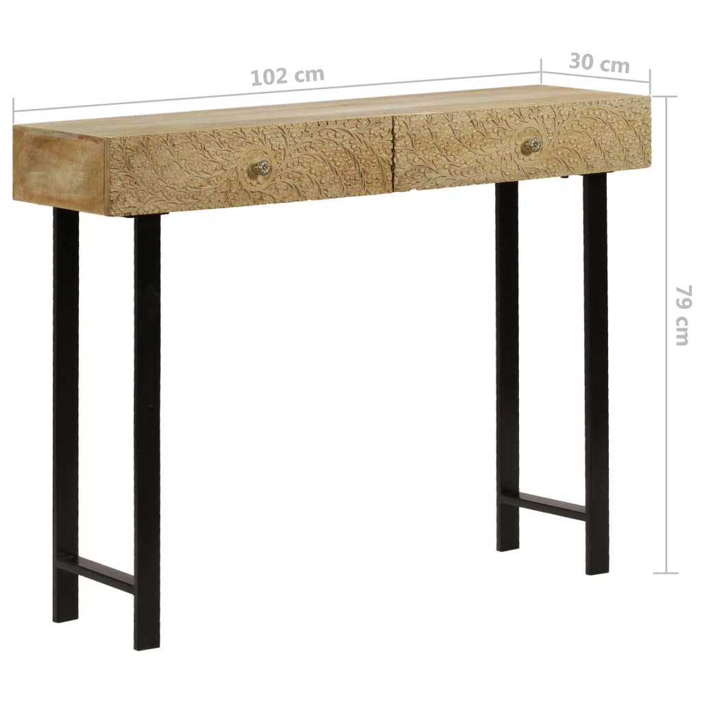 Tavolo Consolle in Legno Massello di Mango 102x30x79 cm - homemem39