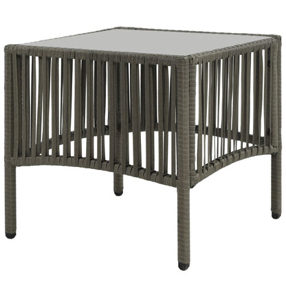 Lettini Prendisole 2 pz con Tavolino in Polyrattan Grigio - homemem39