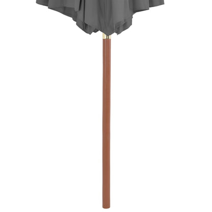Ombrellone da Esterni con Palo in Legno 300 cm Antracite - homemem39