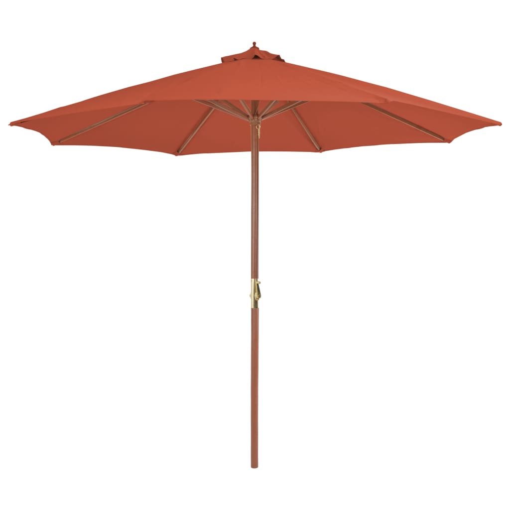 Ombrellone da Esterni con Palo in Legno 300 cm Terracotta - homemem39