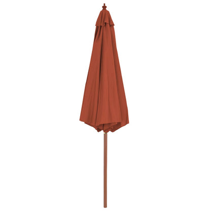 Ombrellone da Esterni con Palo in Legno 300 cm Terracotta - homemem39