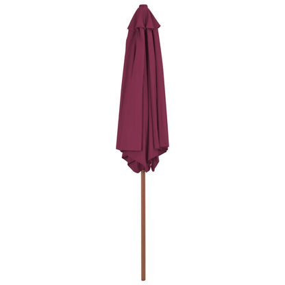 Ombrellone da Esterni con Palo in Legno  270 cm Rosso Bordò - homemem39