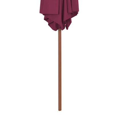 Ombrellone da Esterni con Palo in Legno  270 cm Rosso Bordò - homemem39