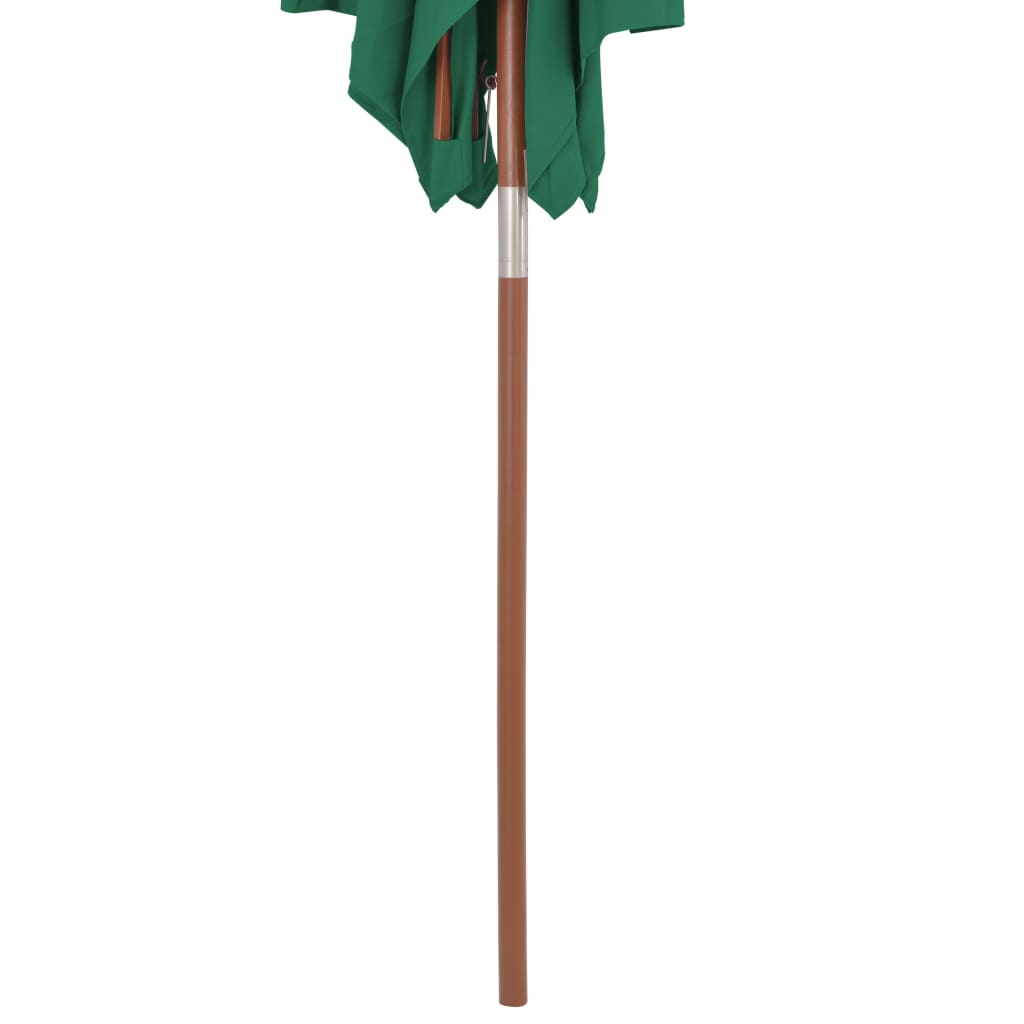 Ombrellone da Esterni con Palo in Legno 150x200 cm Verde - homemem39