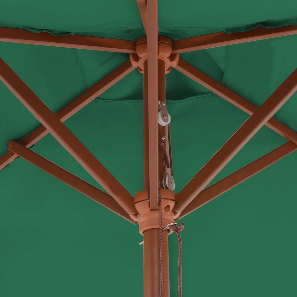 Ombrellone da Esterni con Palo in Legno 150x200 cm Verde - homemem39