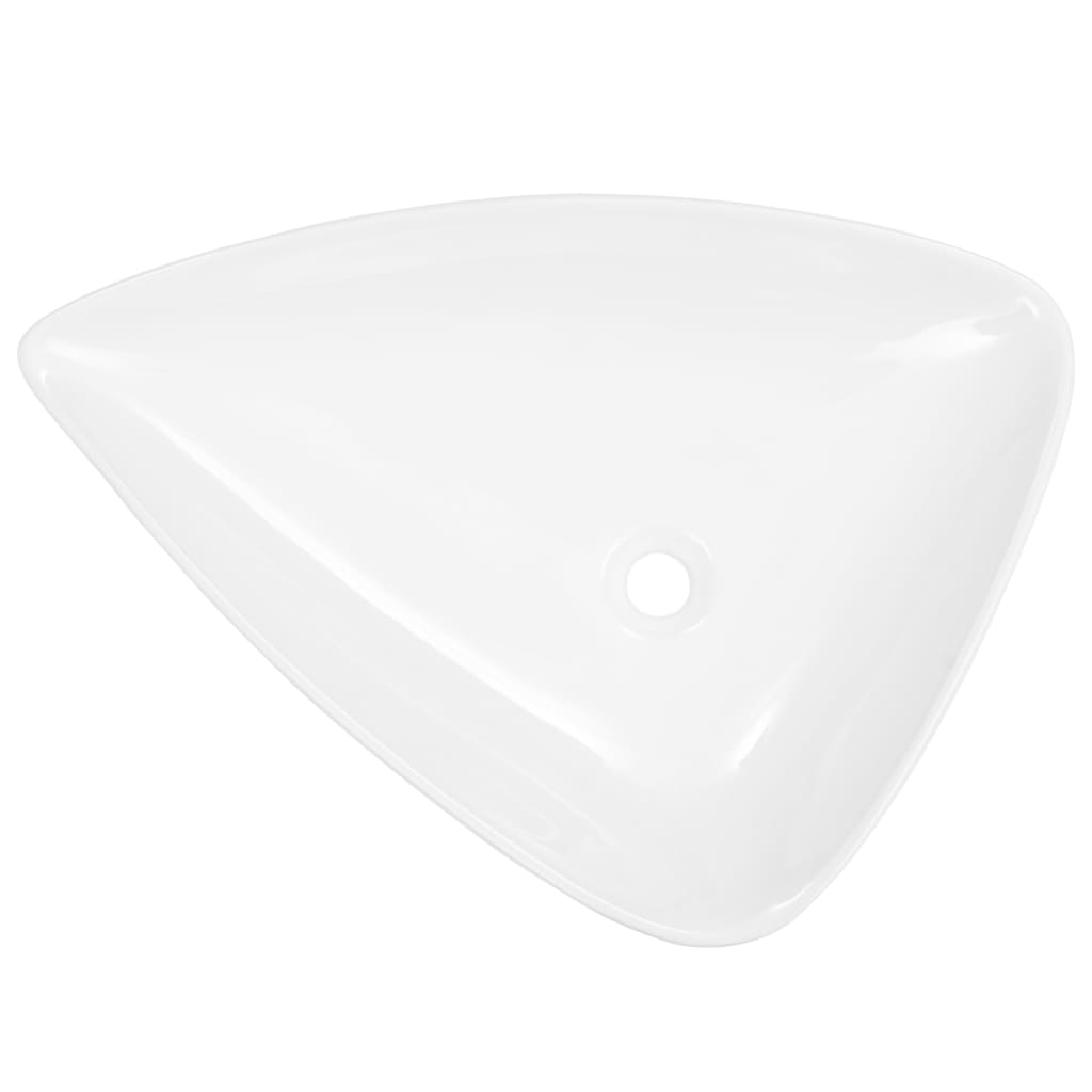 Lavandino Triangolare in Ceramica Bianco 645x455x115 mm - homemem39