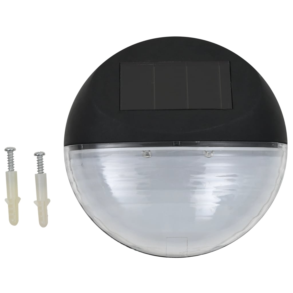 Lampade Solari da Parete da Esterni a LED 12 pz Rotonde Nere - homemem39