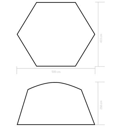 Tenda per Piscina in Tessuto 500x433x250 cm Blu - homemem39