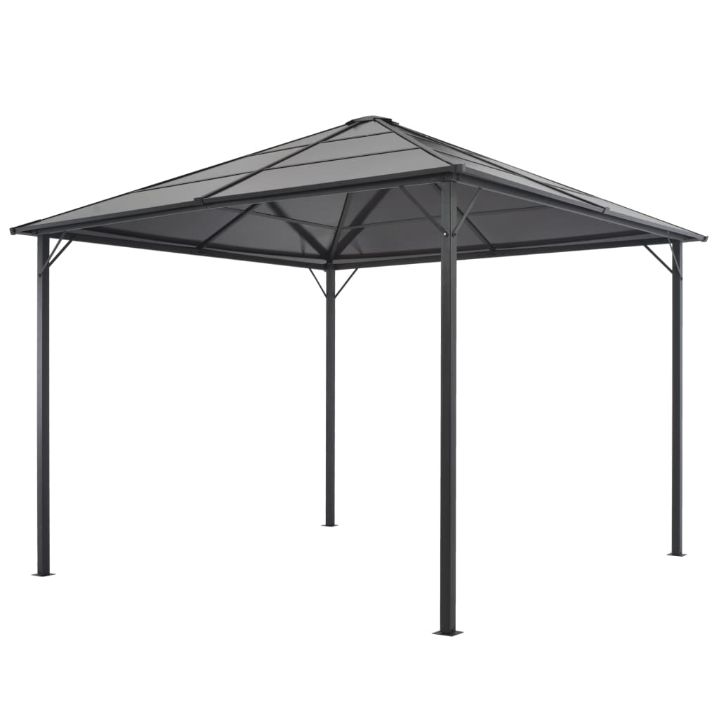 Gazebo con Tettuccio in Alluminio 3x3 m Nero - homemem39