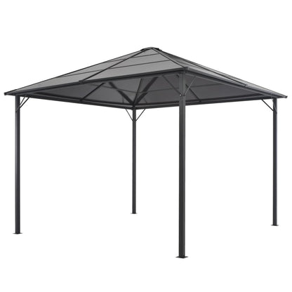 Gazebo con Tettuccio in Alluminio 3x3 m Nero - homemem39