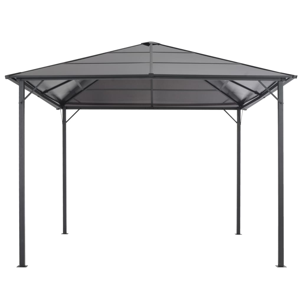 Gazebo con Tettuccio in Alluminio 3x3 m Nero - homemem39