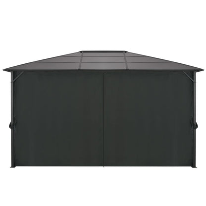 Gazebo con Tende in Alluminio 4x3x2,6 m Nero - homemem39