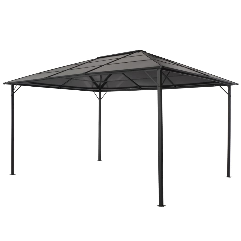 Gazebo con Tetto in Alluminio 4x3x2,6 m Nero - homemem39