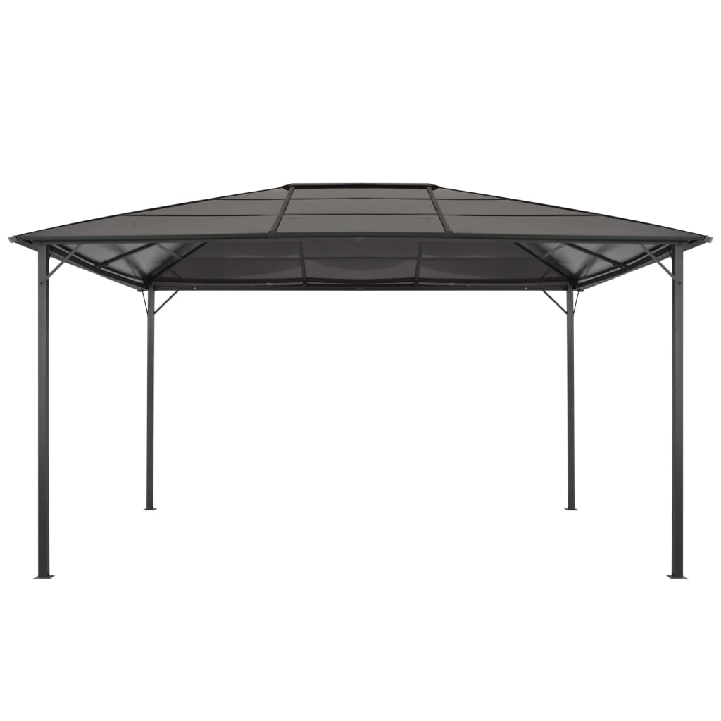 Gazebo con Tetto in Alluminio 4x3x2,6 m Nero - homemem39