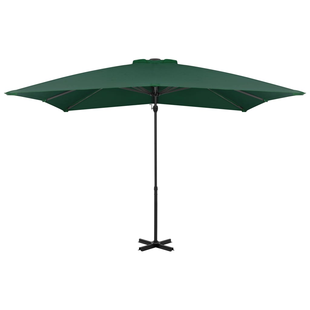 Ombrellone a Sbalzo con Palo Alluminio Verde 250x250 cm - homemem39