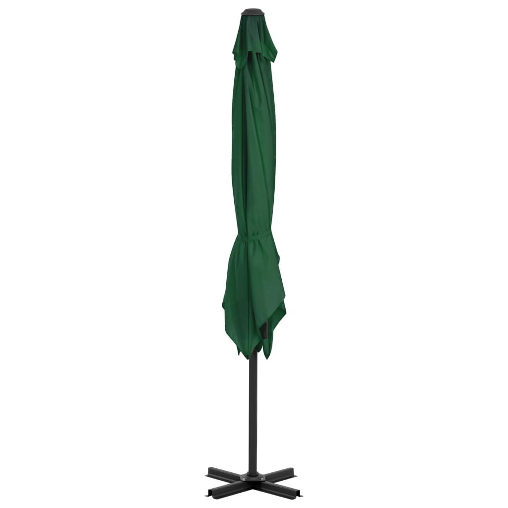 Ombrellone a Sbalzo con Palo Alluminio Verde 250x250 cm - homemem39