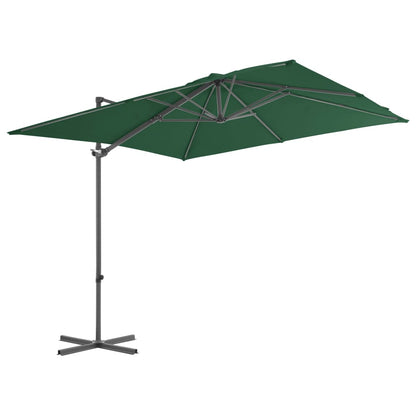 Ombrellone a Sbalzo con Palo in Acciaio 250x250 cm Verde - homemem39