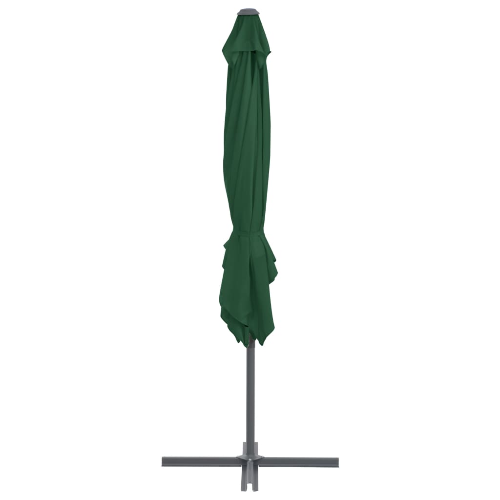 Ombrellone a Sbalzo con Palo in Acciaio 250x250 cm Verde - homemem39