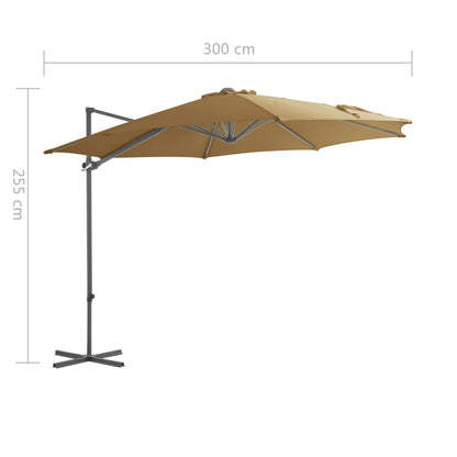 Ombrellone a Sbalzo con Palo in Acciaio Grigio Talpa 300 cm - homemem39