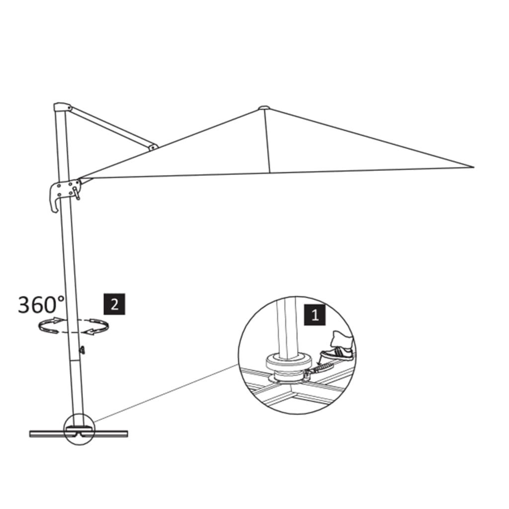 Ombrellone a Sbalzo Palo in Alluminio 400x300 cm Grigio Talpa - homemem39