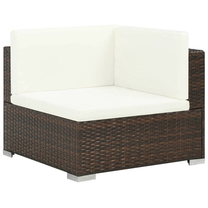 Set Divani da Giardino 7 pz con Cuscini in Polyrattan Marrone - homemem39