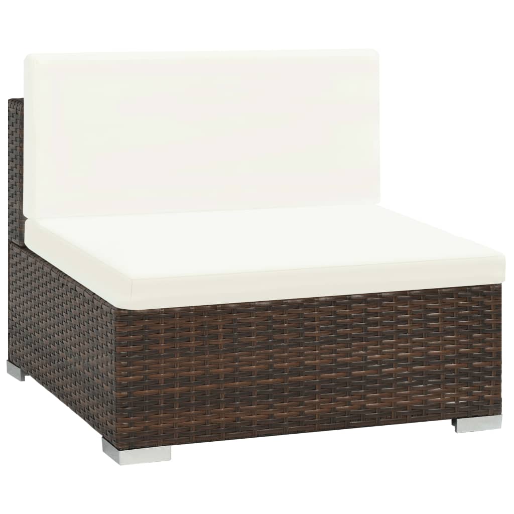 Set Divani da Giardino 7 pz con Cuscini in Polyrattan Marrone - homemem39